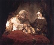 REMBRANDT Harmenszoon van Rijn Jacob Blessing the Sons of Joseph USA oil painting artist